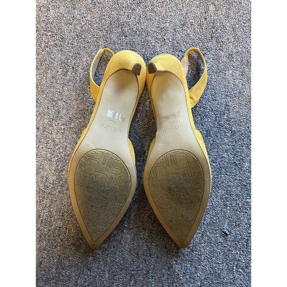 Unisa Women's Yellow Suede Slingback Heel Sandals Size 9.5 - Picture 4 of 6